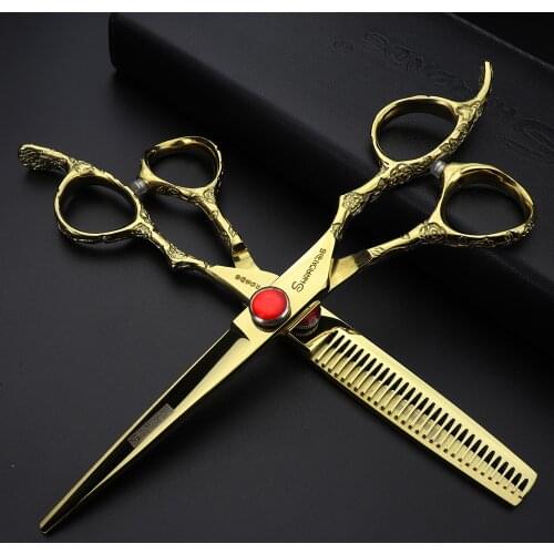 6 inch 7 inch professional Japanese hair scissors barber cutting and thinning scissors set for professional barbershop shears