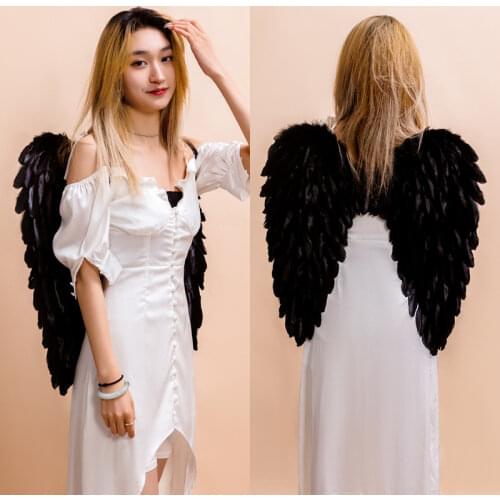 Black Red Pink White Angel Feather Wings Holiday Party Decoration Props Scene Layout Kids Women Girls Catwalk Performance Show