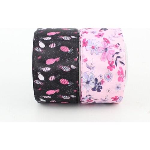 Pink and black printed grosgrain ribbon 38mm 10 yards lemon apple print wedding party decoration ribbons DIY gift pack tape