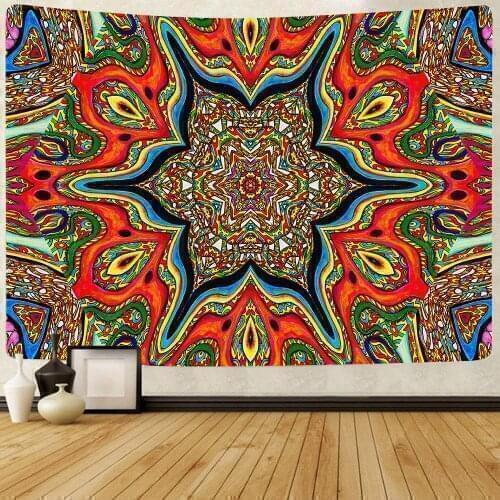 Simsant Trippy Mandala Tapestry Cartoon Movie Hippie Art Wall Hanging Tapestries for Living Room Home Dorm Decor
