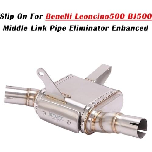 Slip On For Benelli Leoncino 500 BJ500 Motorcycle Exhaust Escape Modify Connection Mid Link Pipe Eliminator Enhanced Silencer