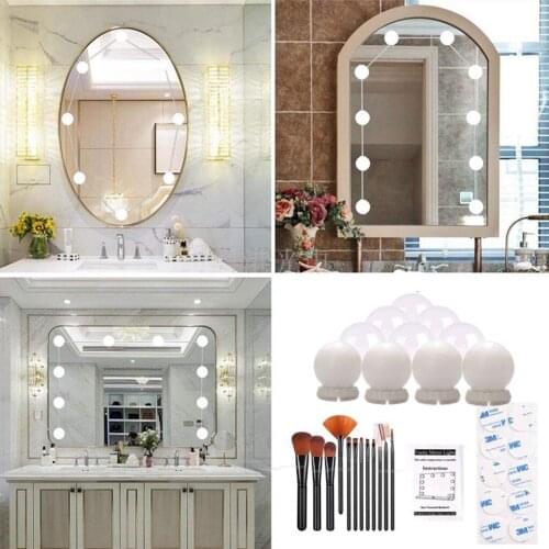 Led Make Up Mirror Light Bulbs Usb Vanity Makeup Mirror Lights Bathroom Dressing Table Lighting Dimmable Led Wall Lamp Room