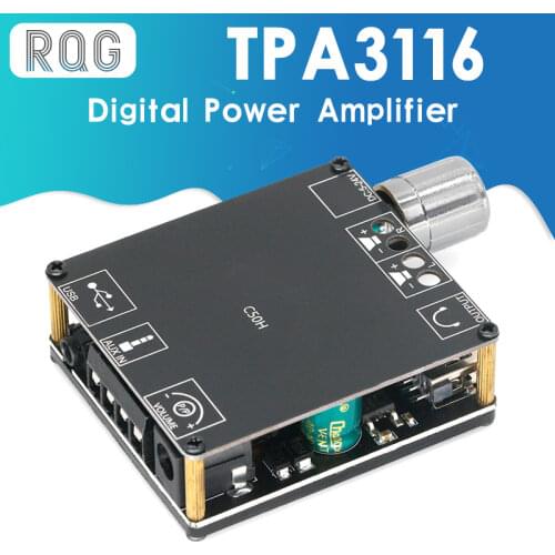 XY-C50H Bluetooth 5.0 Wireless Audio TPA3116 Digital Power amplifier Stereo board 50Wx2 Bluetooth Amp Amplificador 3.5MM USB APP