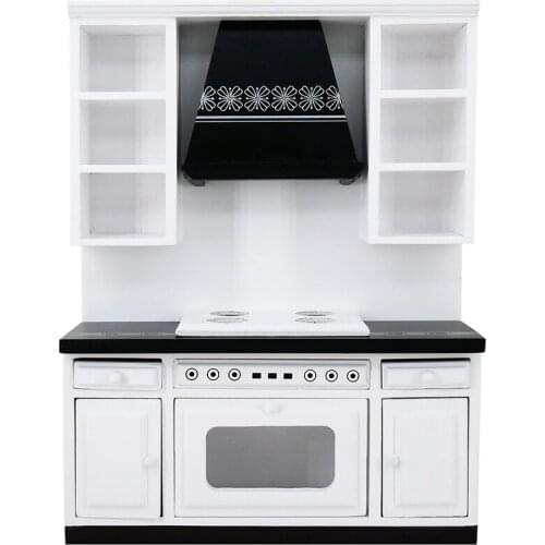 1/12 Birch Dollhouse Kitchen Cabinets Set Furniture Stove Counter Parts