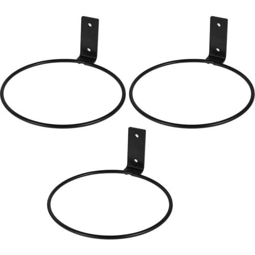 3PC Flower Pot Holder Ring Wall Mounted Iron Flower Pot Ring for Hanging Plant and Flower Pot Indoor Outdoor with Screws (4Inch)