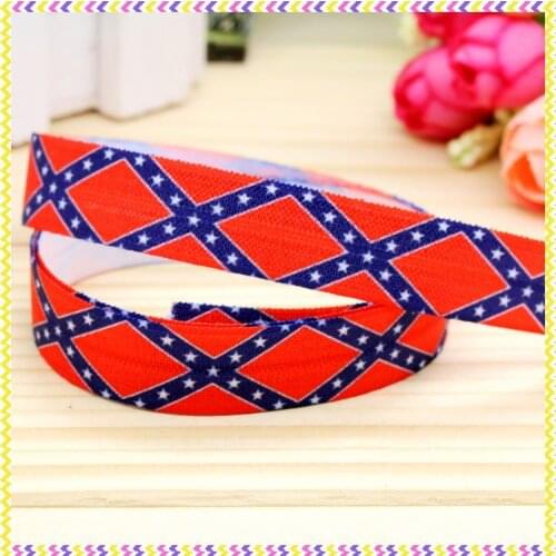 5/8'' Free shipping Fold Elastic FOE flag printed headband headwear hairband diy decoration wholesale OEM P4437