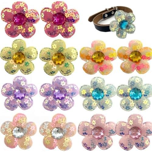 50pcs Pet Products Pet Dog Collar Decoration Accessories Small Dog Bowties Collar Accessories Small Dog Cat Puppy Collar Charms