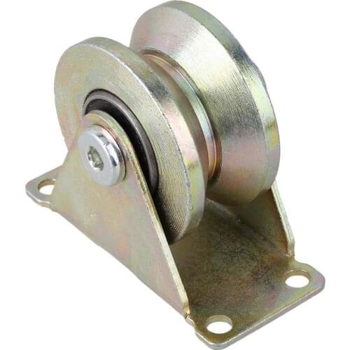 59mm 400kg Steel Bearing 45# Steel V-groove Rigid Caster Wheel Industrial Carts
