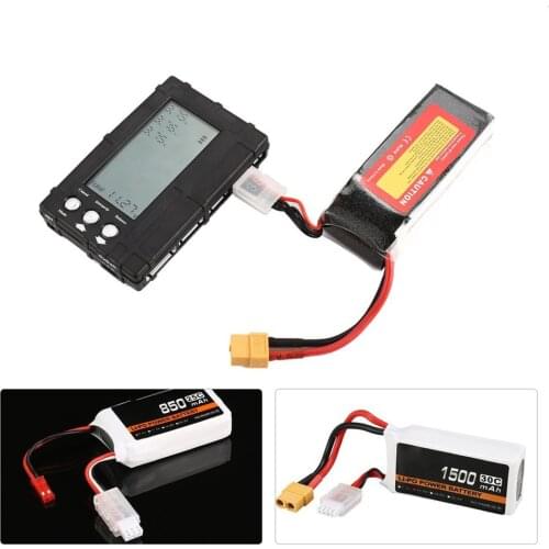 3in1 Battery Balancer LiPo/LiFe 2-6s Balancing Discharger Voltage Meter Tester LCD Screen Register JST Connector for RC Model