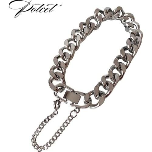 POTCET Unisex Stainless Steel Titanium Steel Bracelet Geometric Party Travel Anniversary Personality Hip Hop Jewelry