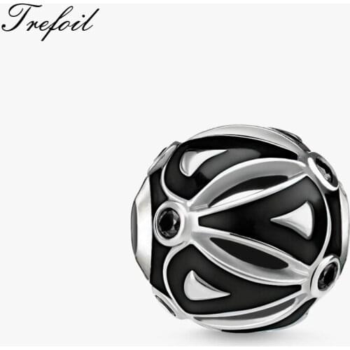 DIY Beads Ethno Black Charm 5mm Hole,Fashion Silver Jewelry Ethnic Gift For Women Men Fit Bracelets Necklace Choker 2018 New