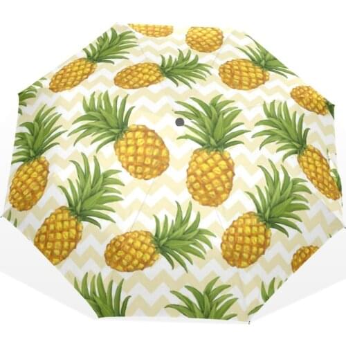 Children Gifts Lovely Fruit Printing Folding Kids Umbrella Rain Women Automatic Yellow Pineapple Umbrella Free Shipping