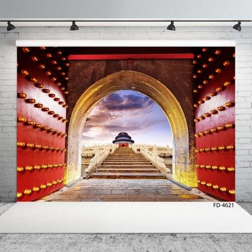 Photo Backgrounds Ancient Building Arch Door Steps Vinyl Cloth Backdrop Photography Props for Children Baby Portrait Photoshoot