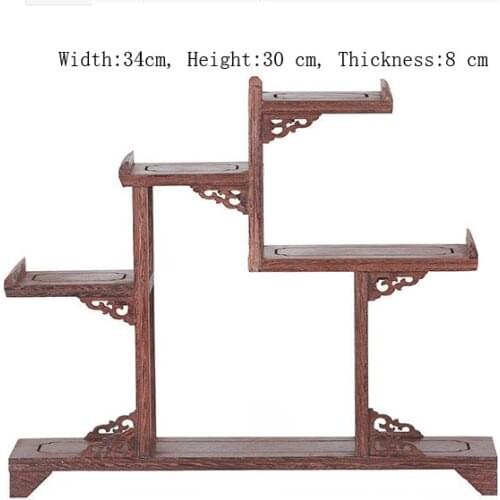 Exquisite Chinese Decoratable Classical Handmade Wenge Wooden Display Stand Shelf No.3