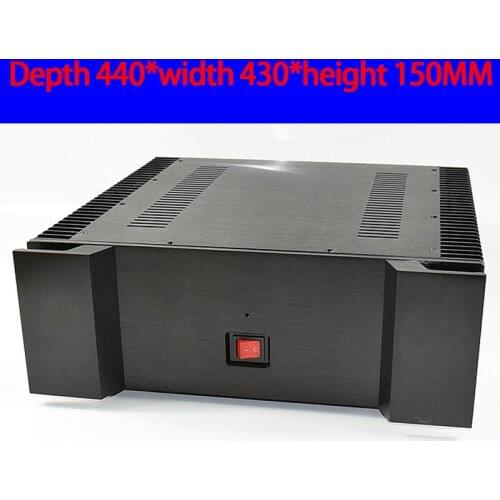 KYYSLB 440*430*150MM All Aluminum Alloy Class A Amplifier Chassis Box House DIY Enclosure with Feet Screws Amplifier Case Shell