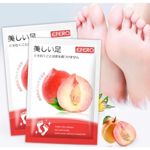 4pcs/2pack Peach Foot Mask Whitening Moisturizing Masks for Foot Patches Exfoliating Foot Masks Peeling Dead Skin Pedicure Socks