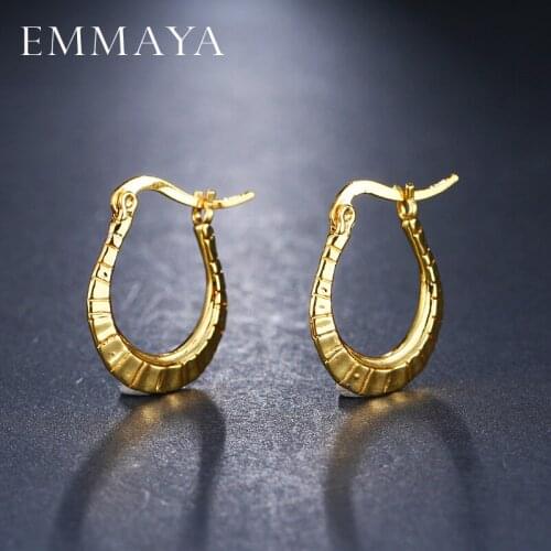 EMMAYA Cheap Simple Women Gold Color Earring Metal Stud Earrings Snap Ear Jewelry Wholesale Price
