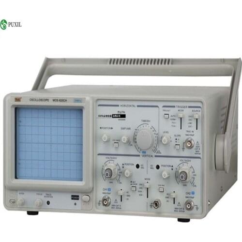 MOS-620CH analog oscilloscope 20MHz dual channel automatic synchronization high sensitivity 1mV/DIV