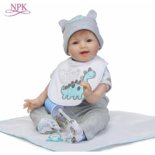 NPK 2017 New 22inches 55cm lifelike reborn baby doll wholesale baby dolls cute doll Christmas gift new year gift