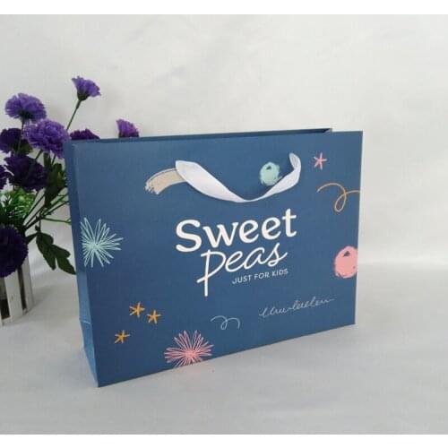 Wholesale 500Pcs/Lot Fashion Boutique Clothing Packaging Paper Bags for Shopping Luxury Custom Logo Printed Gift Bag Color Print