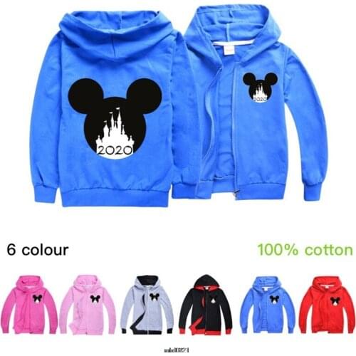 Autumn Disney Mickey Mouse Minnie Boys and girls cartoon childrens clothes childrens long sleeves zipper cardigan jacket