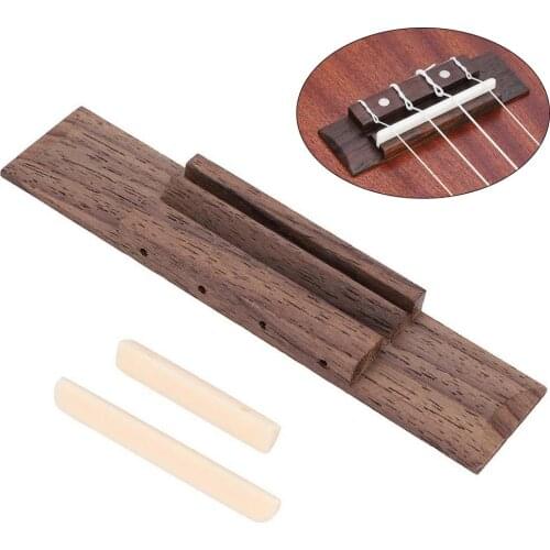 Rosewood Bridge Nut&Saddle Uke Ukelele Repairing Part For 4 String Ukulele Guitar Parts Stringed Instruments Accessories