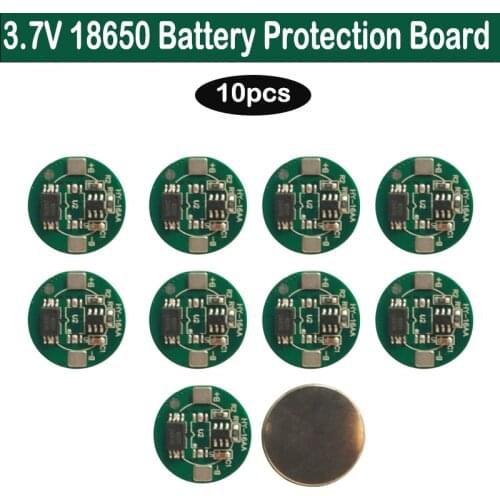10 Pcs 3.7V 18650 Round Lithium Battery Protection Board Balance Version 3A Motor Protection