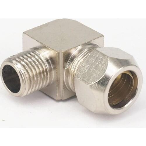 Fit 12mm OD Tube -1/4" BSP Male Elbow Nickel Plated Brass Pneumaitc Air Compression Union Fitting