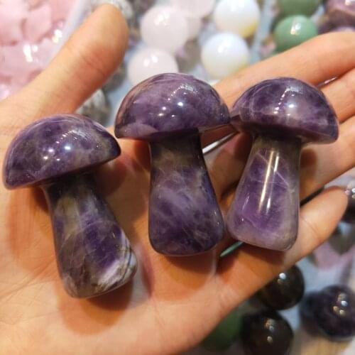 Natural Dream Amethyst Quartz Crystal Mushroom Quartz Crystal Hand Polished Healing Decoration Natural Quartz Crystal