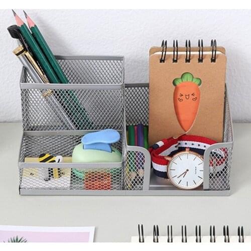 Simple Practical Grill Mesh Pen Holder Pencil Container Creative Desk Organizer Holders Decorative Stationery Holder Box