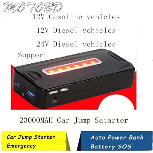 New 23000mAh Car Jump Starter Mini Portable Emergency Car Battery Charger Power bank Work 12V 24V Gasoline Diesel Vehicles