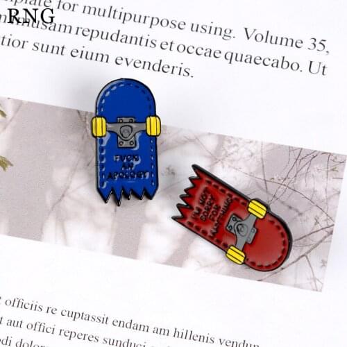 RNG New red and blue skateboard letter wheel simple design love sports equipment I AM NOT SORRY FOR ANYTHANKS Metal Enamel Pins