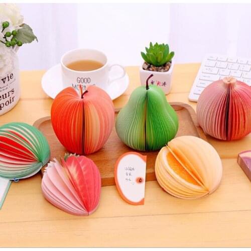 Self-Stick Fruit Notes Bright Color Self-Adhesive Removable Shaped Sticky Cute Note-9 Pads Per Pack-150 Sheets Per Pad Inside
