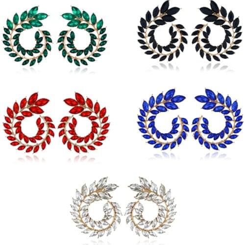 Fashion exquisite wedding engagement sparks shape earrings for women with inlaid rhinestone swirl design female Kolczyki