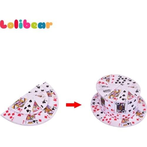 Folding Card Fan To Card Top Hat Magic Tricks Funny Stage Magia Spring Props Tool Novelties Accessories Illusions Gimmick Props