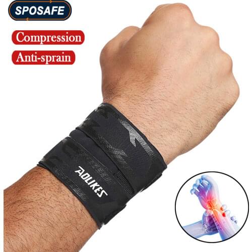 Sports Wrist Compression Wraps Wrist Support Brace Strap for Fitness Weightlifting Basketball Badminton Tennis Wrist Pain Relief