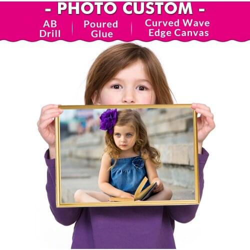 TINMI ARTS Poured Glue DIY Diamond Painting Kits Photos Custom Mosaic Picture Of Rhinestones Full Round Drill Embroidery Art