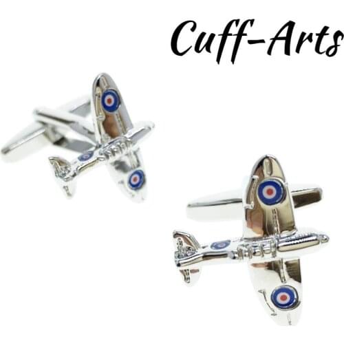 Cuffarts Spitfire Plane Aeroplane Aircraft RAF Cufflinks Gentleman 2018 Men Gifts Novel Pins Women Dress Brooches C10155