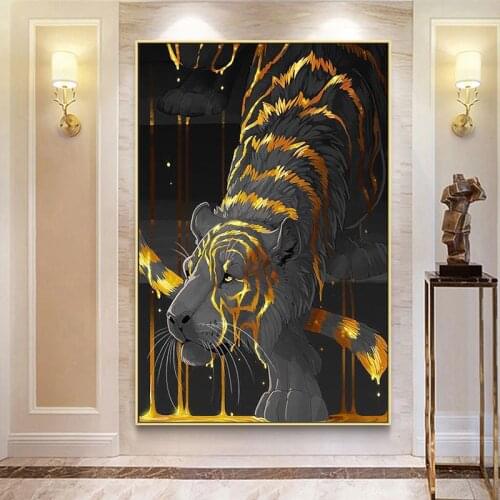 Giraffe Lion Animal Wall Art Canvas Painting Creative 3D Poster and Print Pictures Modern Style Living Room Home Decor