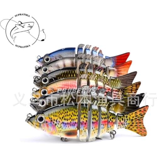 1Pcs 3D Painting Multi Jointed Hard Bait Sinking 6 Segments Fishing Lure 10cm/15.6g 6# Hook Artificial Carp Bass Jerkbait