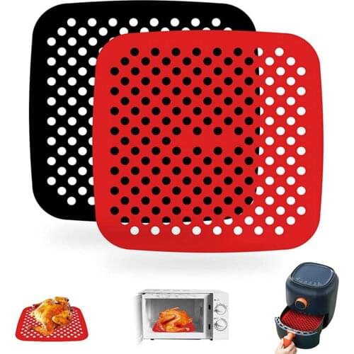 2pcs Air Fryer Liner Air Fryer Mat Food Grade Non-Stick Silicone Fryer Basket For 7.5~8-Inch Air Fryers Steamers Пароварки