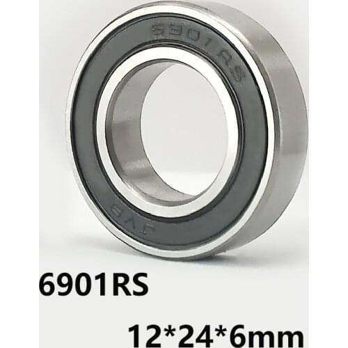 5pcs/lot 6901RS Deep Groove Ball Bearing Rubber Cover Seal 6901-RS 6901RS 12*24*6mm 12*24*6 Bearing Steel Material