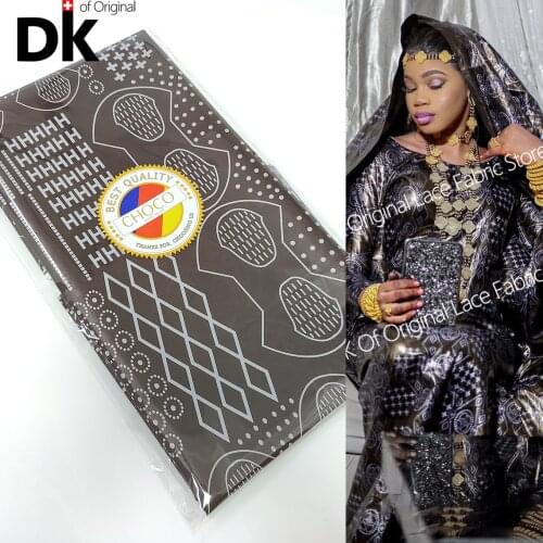 5 Yards Lace Fabric High Quality Bazin Riche Brocade 2021 Nouveau 100% Cotton Embroidered Swewing Guinea Brocad Wedding Dress