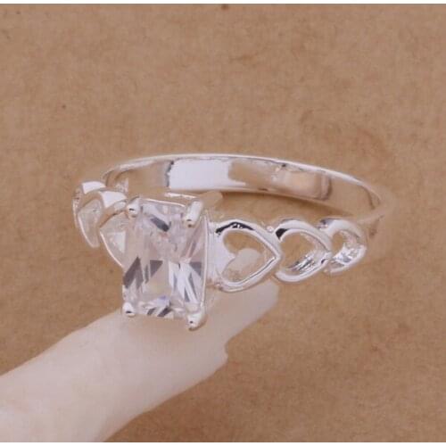 AR135 Fashion Jewelry Silver Color Gifts Popular Rings For Women Multicolor Six Heart/transparent Stone /agxaiyea Axpajowa