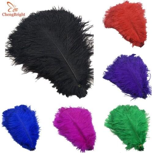 CHENGBRIGHT 10 Pcs 30-35cm Beautiful Colored Ostrich Feathers Diy Jewelry Accessories Wedding Decorations Plume Feather Ostrich