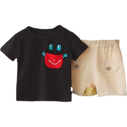 Children Boys Cotton T Shirt Shorts 2pcs/sets Baby Girls Cartoon Clothing Toddler Infant Casual Costume Kids Summer Tracksuits