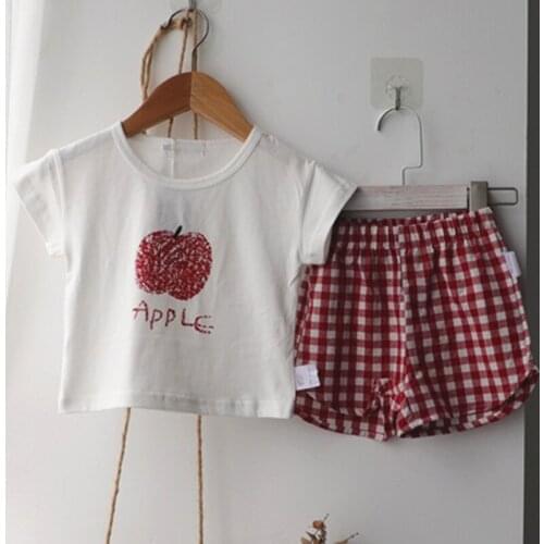 Baby Boys Girls Clothes Suit Summer Korean Style Toddler Baby Boys Girl Clothing Sets Cotton Short Sleeve T-shirt+Shorts