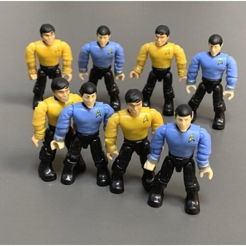 4/8Pcs Mega Construx Heroes Star Trek Captain Kirk & Commander Spock Action Figure Collectible Toys Kids Gift