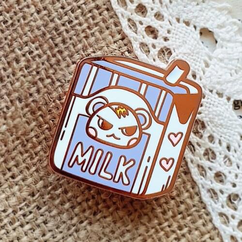 Cute Cartoon Marshal Milk Drink Enamel Pin Animal Crossings Yogurt Dessert Jacket Jeans Badge Brooch New Horizons Accessories