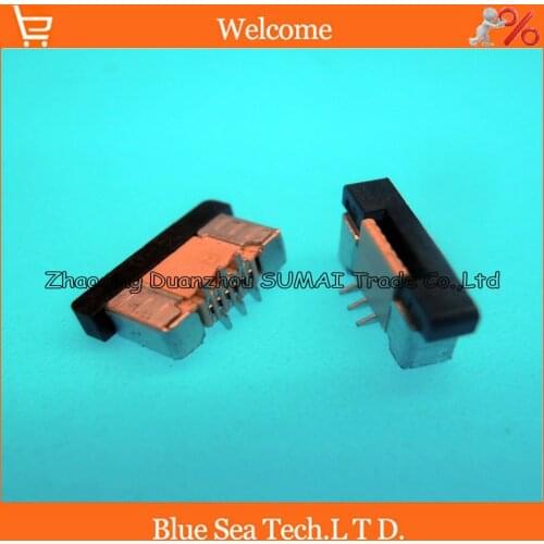Erect SMD type Staggered Pin FPC/FFC 6 Pin 0.5mm cable connector socket for LCD screen of DVD/GPS/MP3/PDA/Phone ect.ROHS